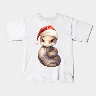 Western Diamondback Rattlesnake in Santa Hat Kids T-Shirt